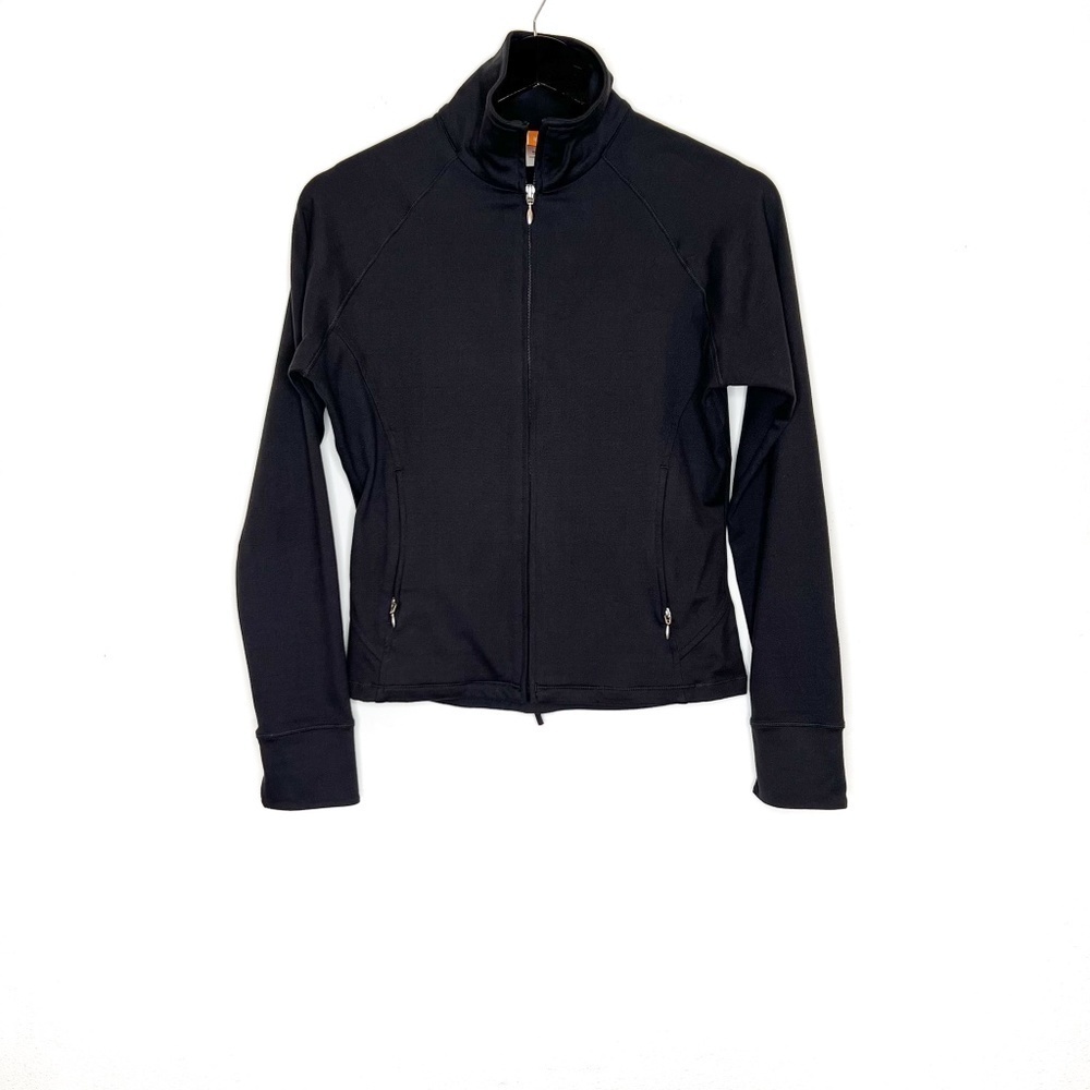 Lucy Jacket Zip Up Sweater Longs Sleeve Black Color Fitted Jacket